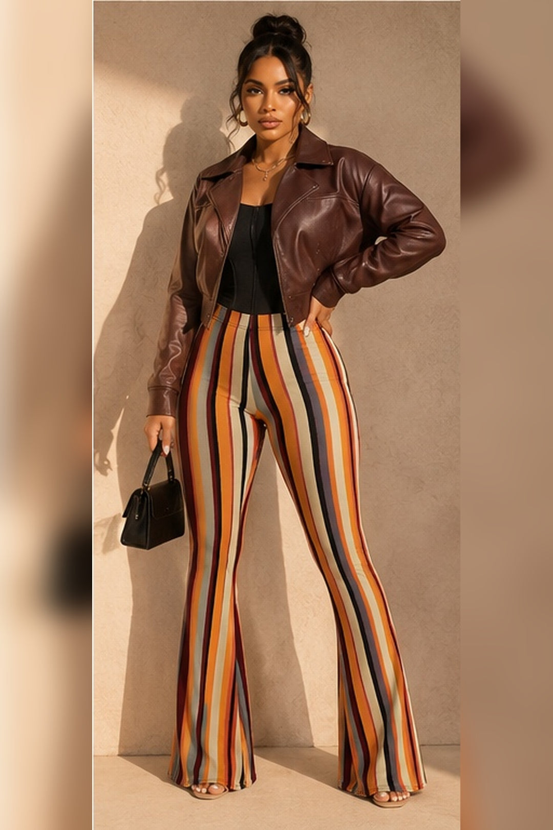 Retro High Waist Flare Pants