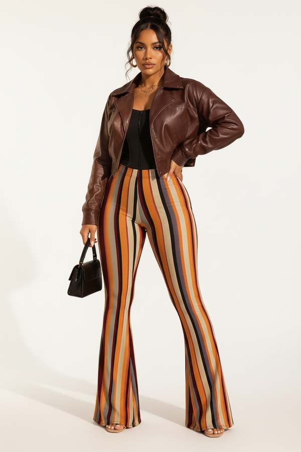 Retro High Waist Flare Pants