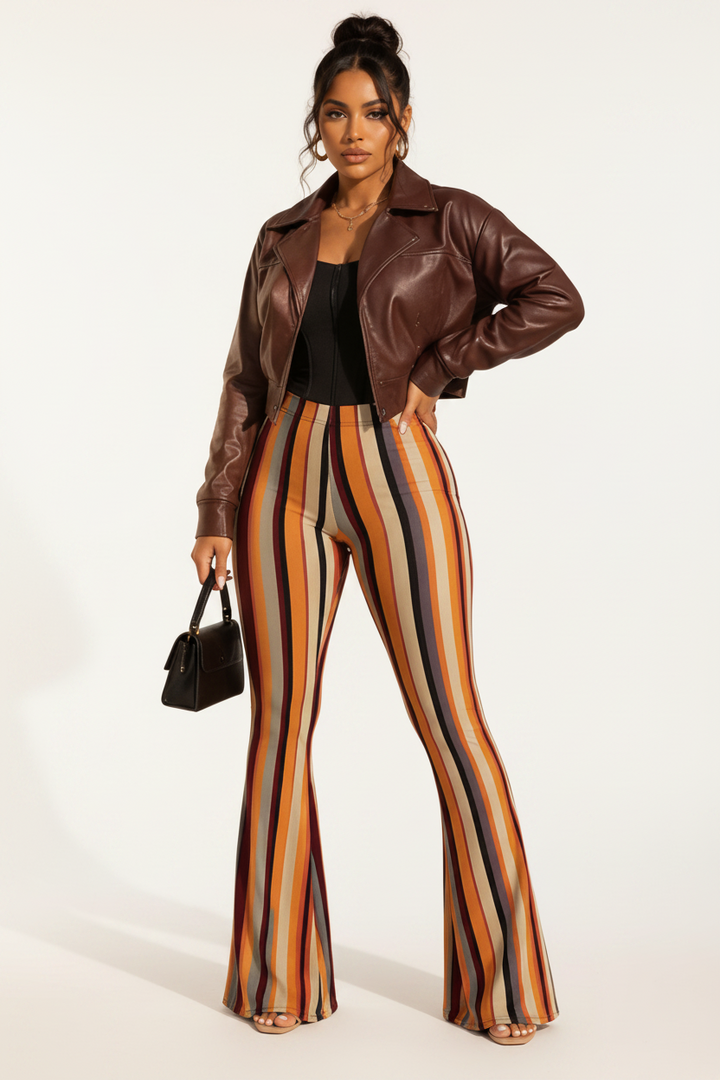 Retro High Waist Flare Pants