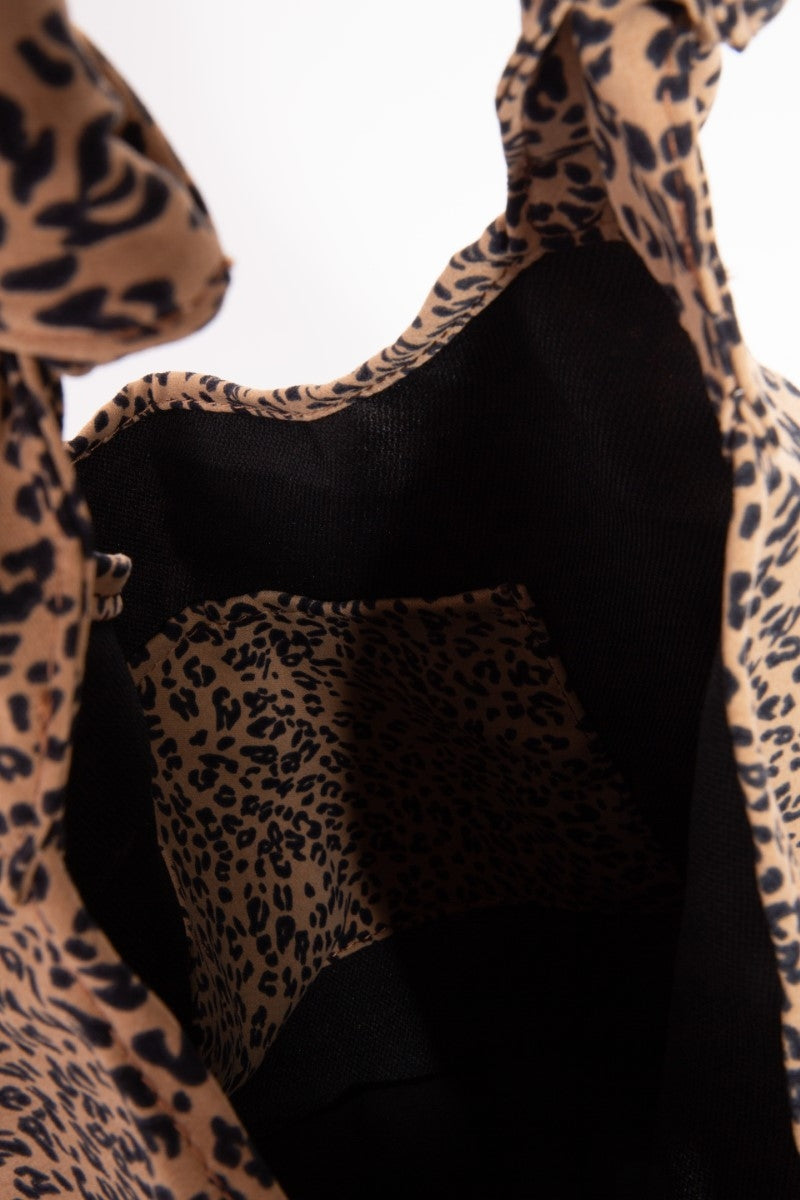 Leopard Knotted Strap Shoulder Bag