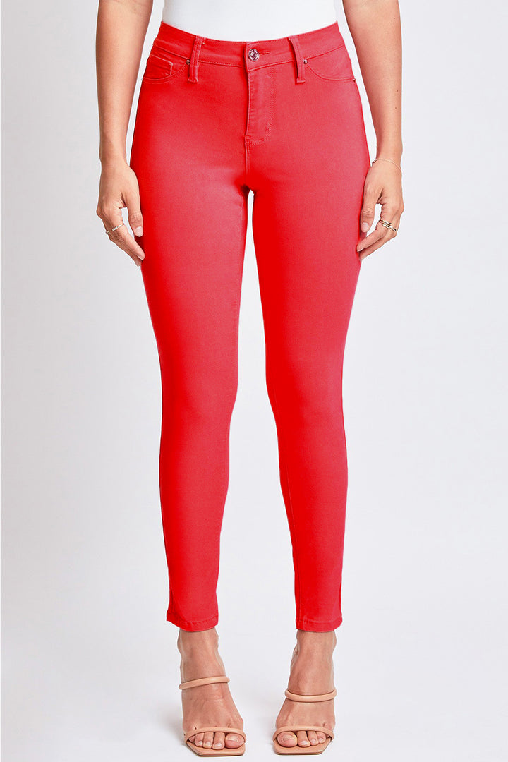 Full Size Hyperstretch Mid-Rise Skinny Jeans, Red