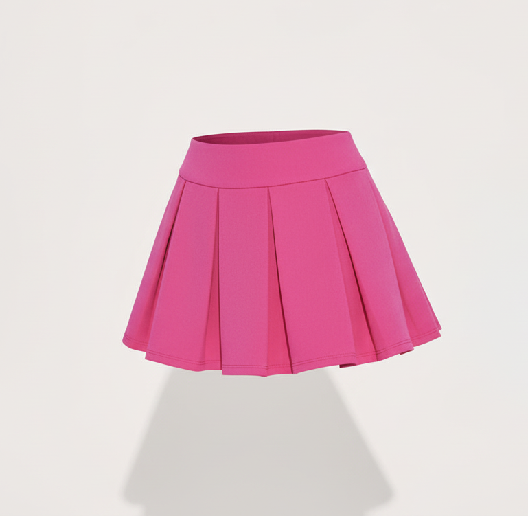 Pleated Mini Skirt, Pink