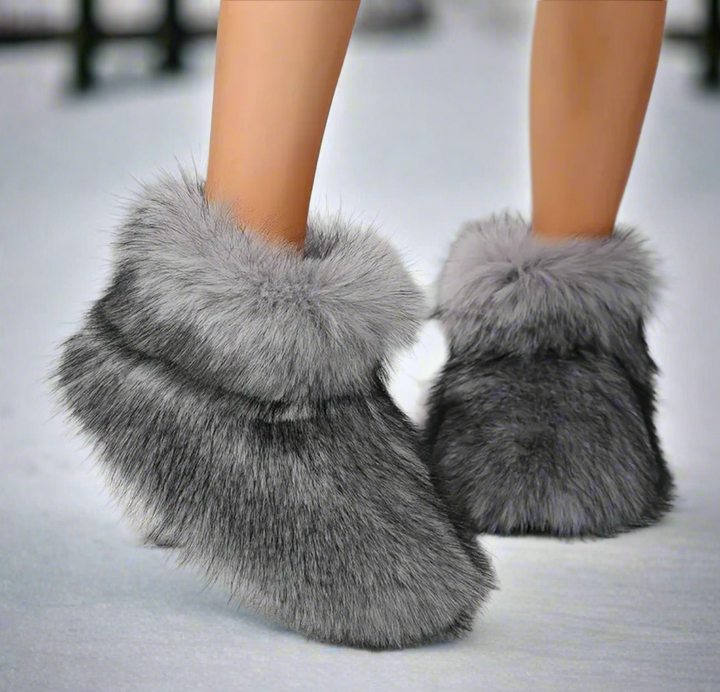 Ankle Faux Mink Mini Snow Boots