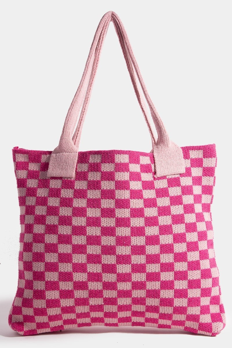 Checkered Pattern Tote Bag