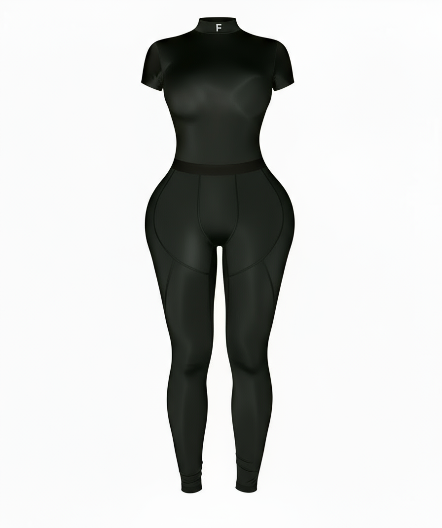 First Class Black Sculpting Pants Set