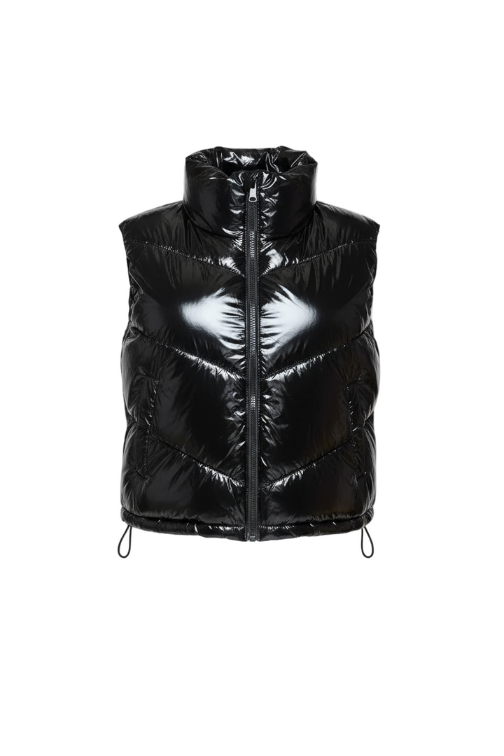Shiny Bubble Vest, Black