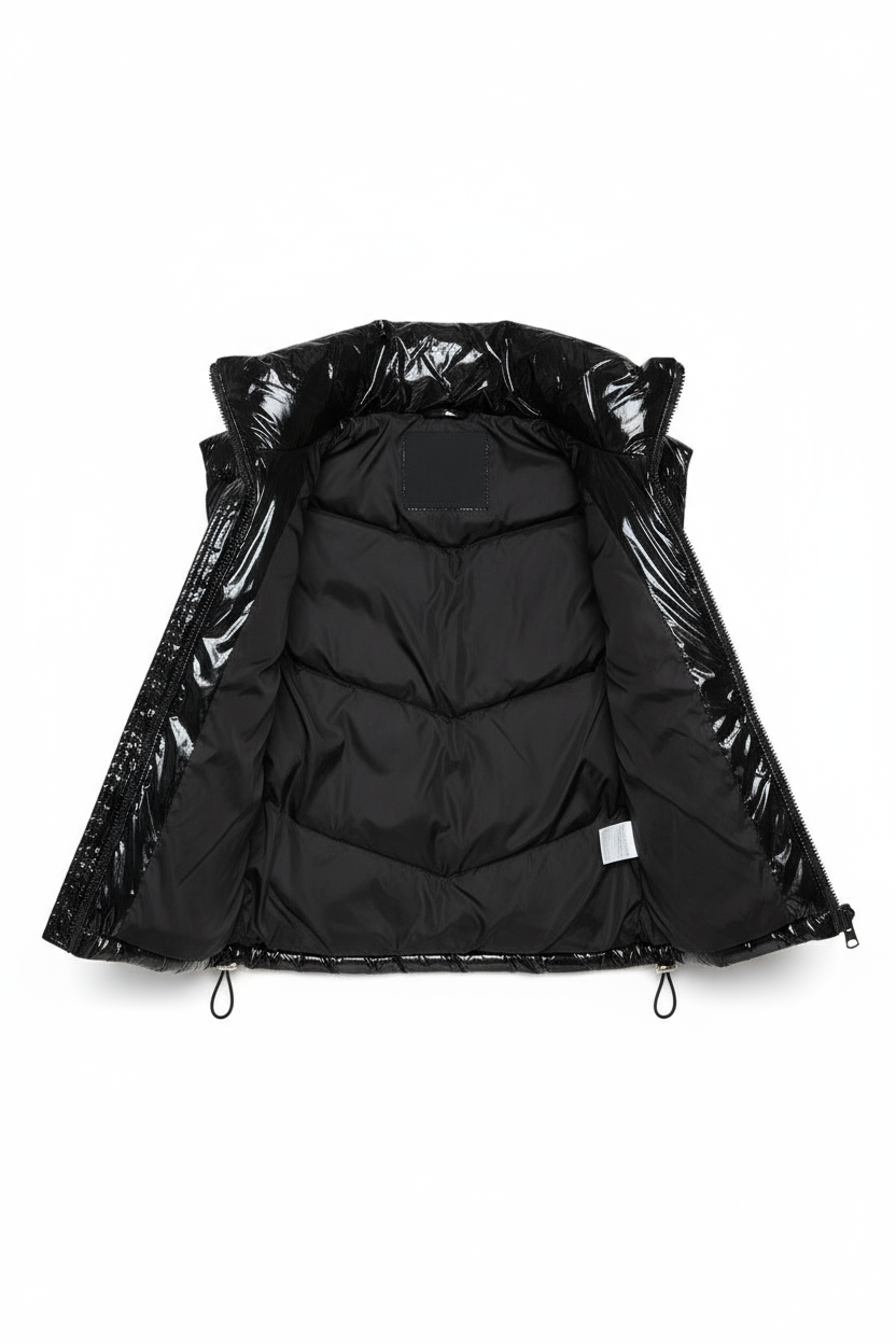 Shiny Bubble Vest, Black