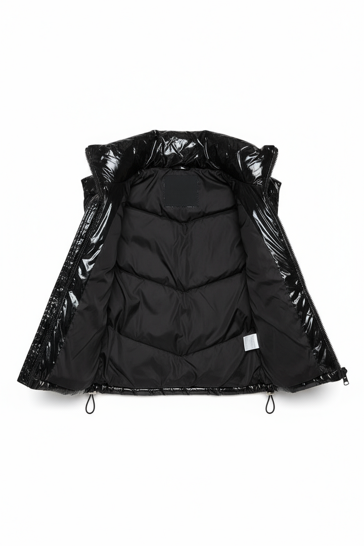 Shiny Bubble Vest, Black