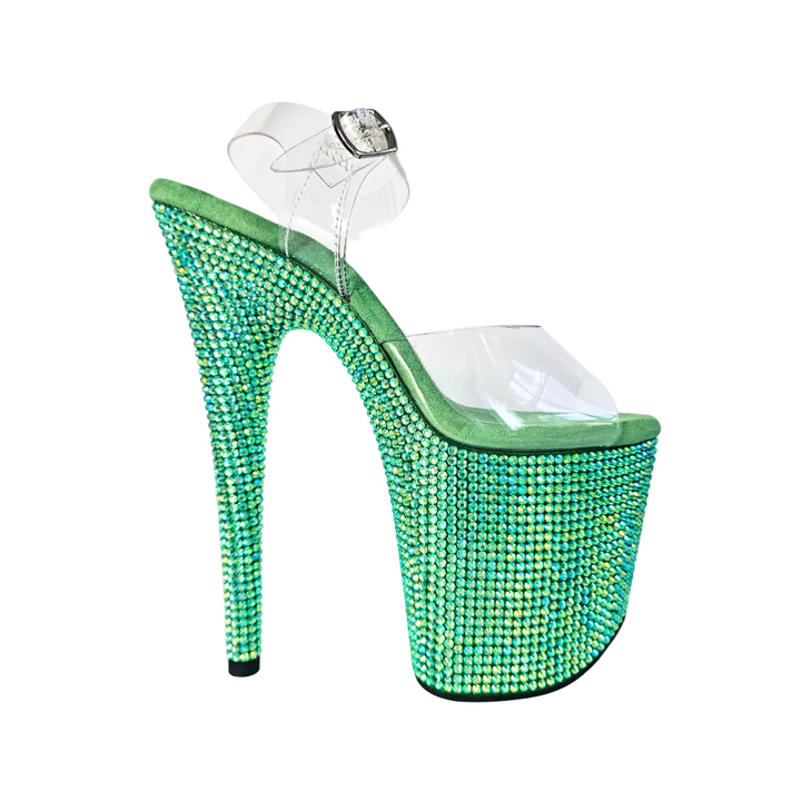 IDOL Bling Platform Stilettos, Green