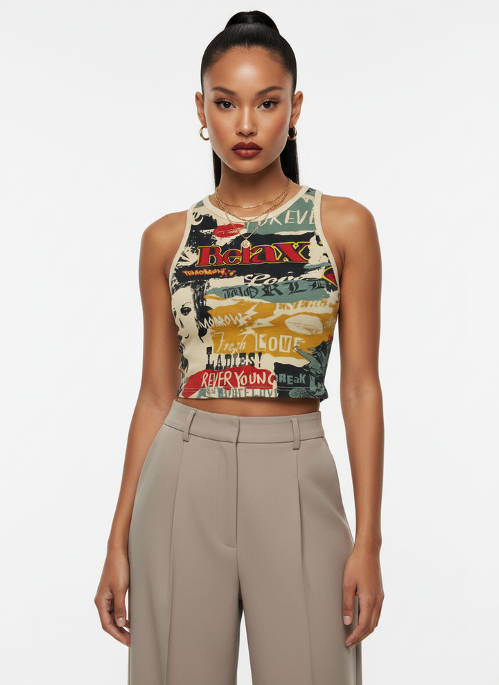 Sleeveless Graphic Top