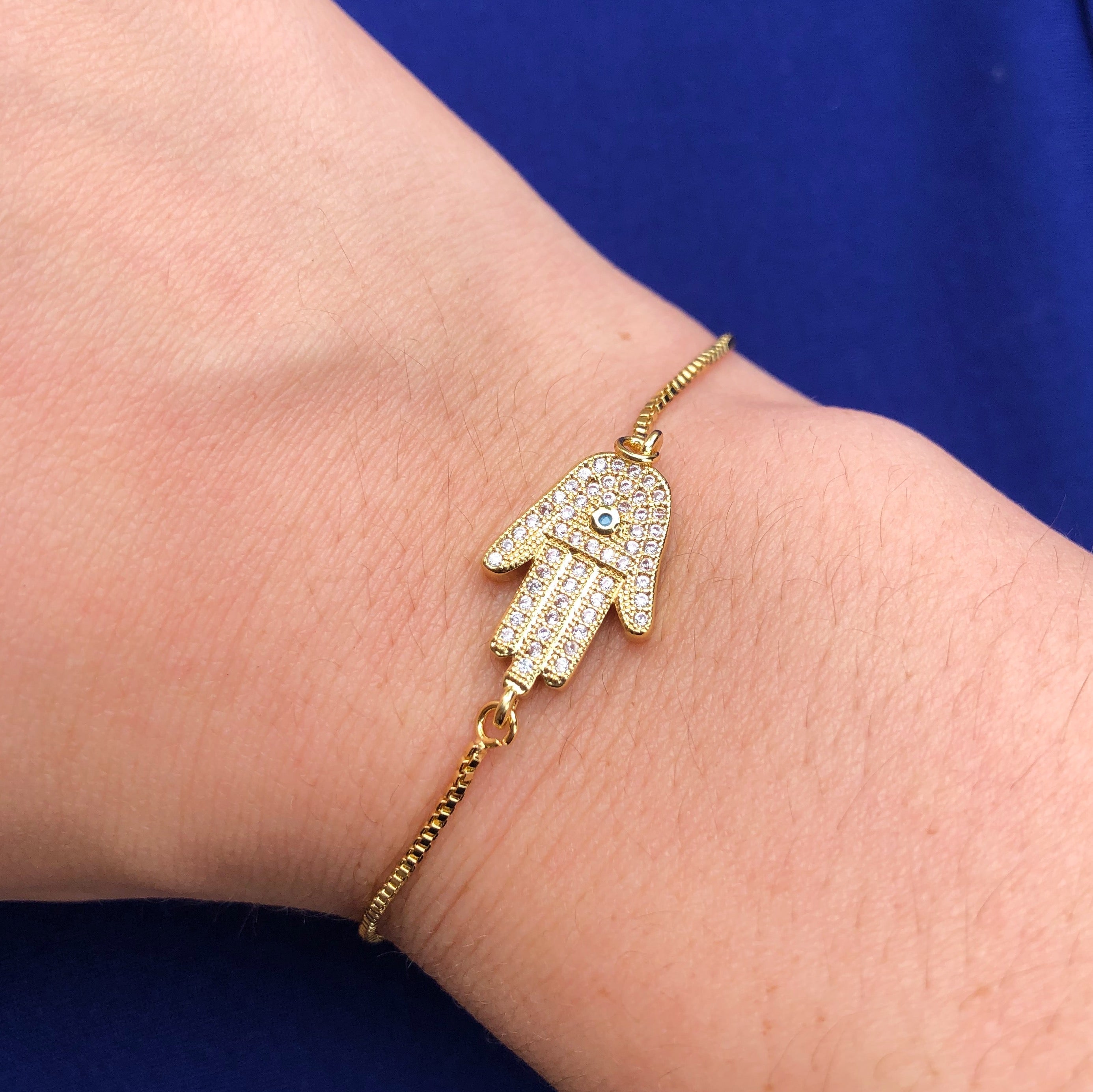 Serenity Hamsa Hand Slide Bracelet