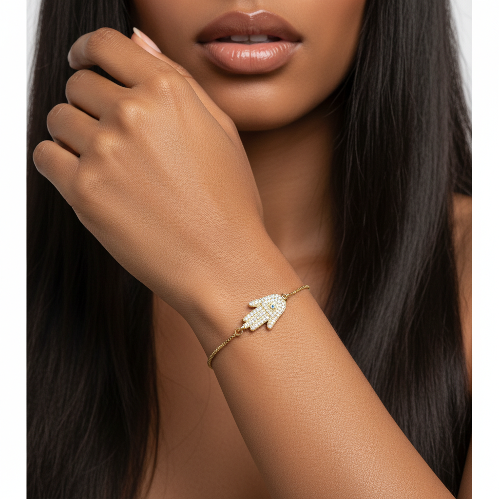 Serenity Hamsa Hand Slide Bracelet