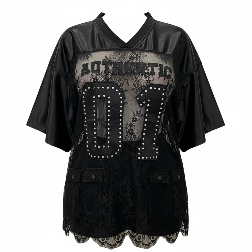 Rhinestone V-Neck Tshirt Dress