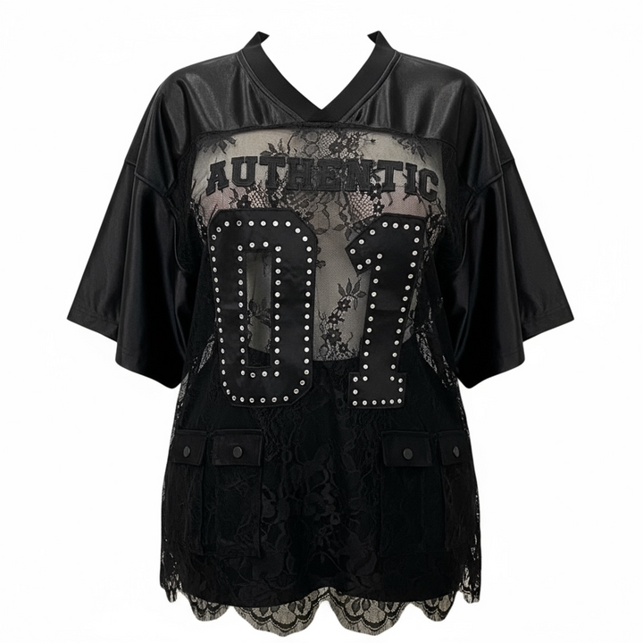 Rhinestone V-Neck Tshirt Dress