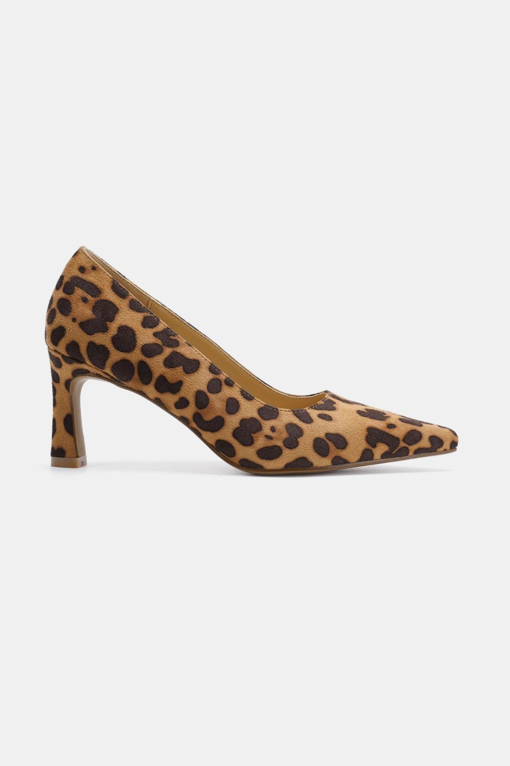 Faux Suede Leopard Point Toe Pumps