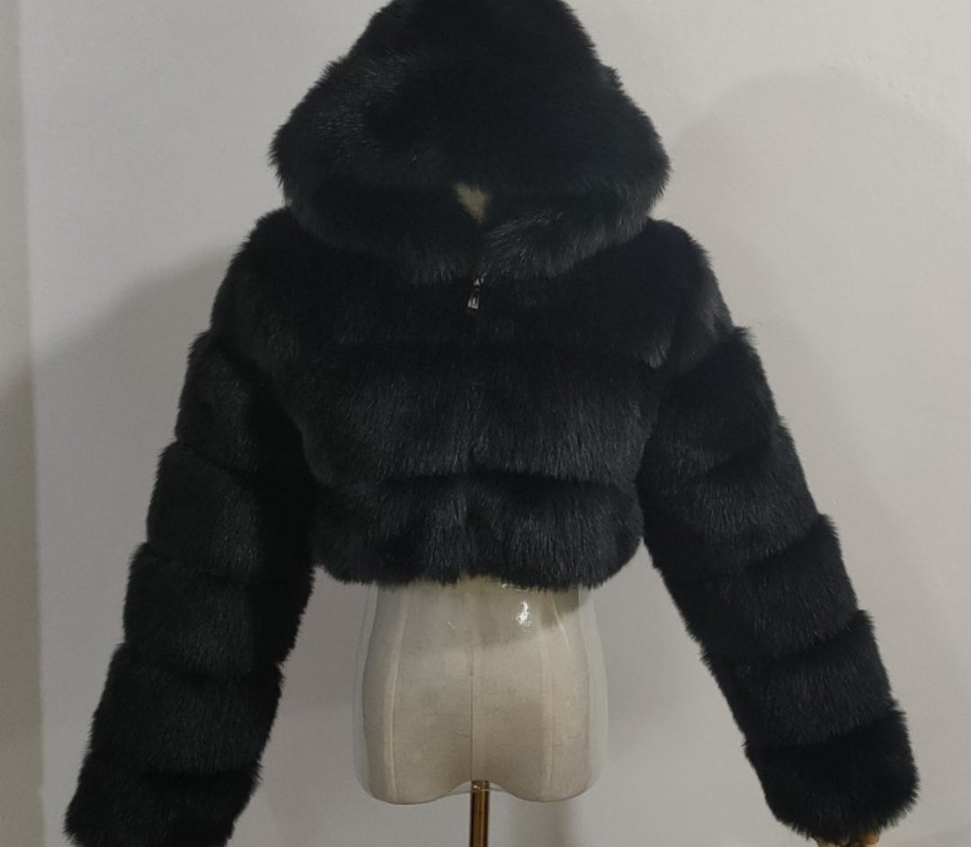 Lux Hooded Faux Fur Jacket