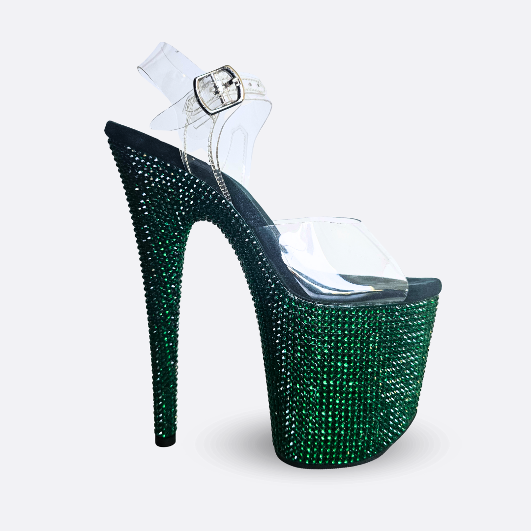 IDOL Bling Playtform Stilettos, Emerald