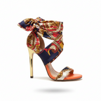 Women's Floral Ribbon Stiletto Heels – Open Toe High Heels