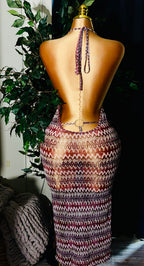 Mesh Backless Halter  Dress