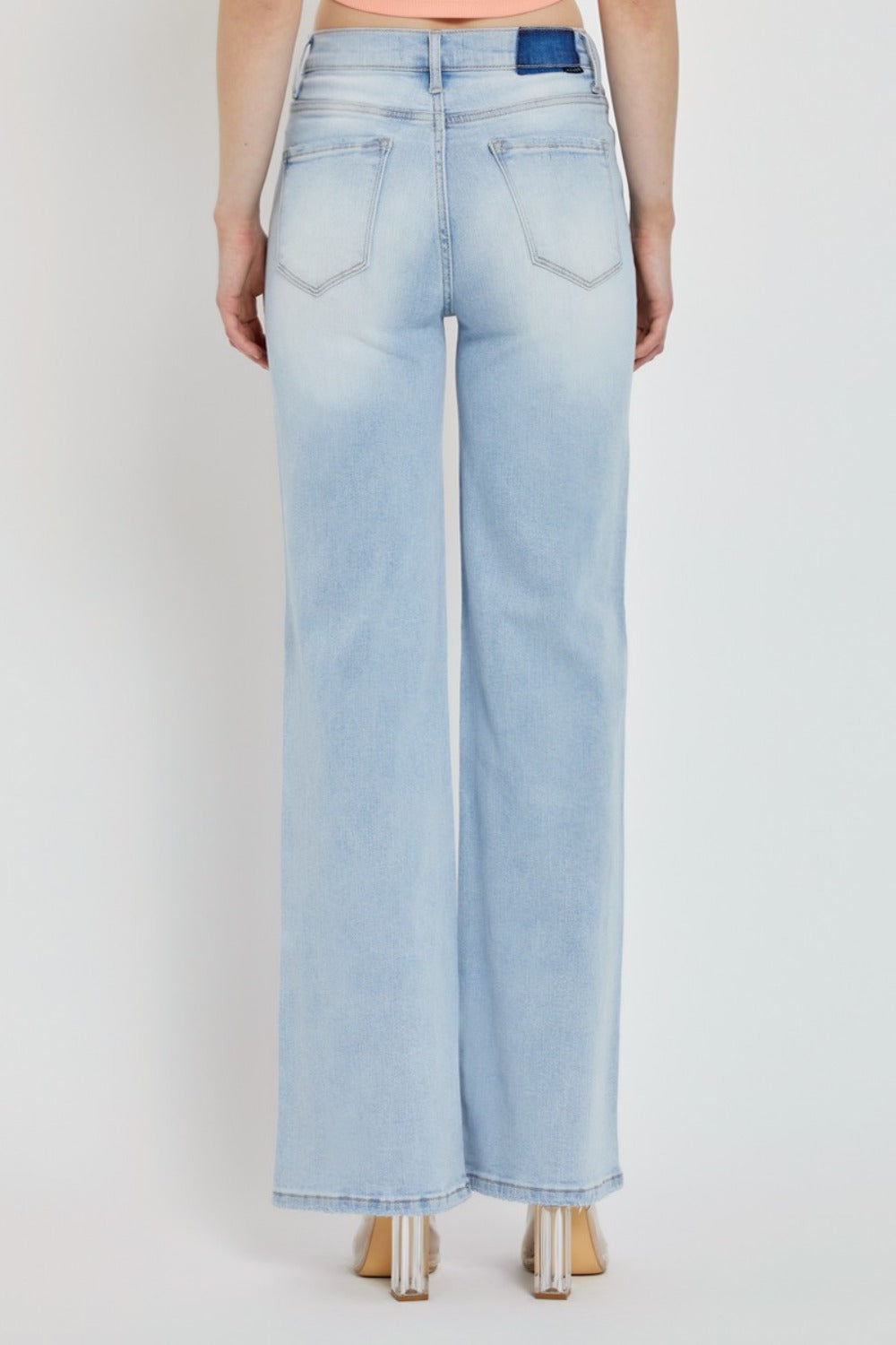 Wide Leg V Dipped Front Waist Jeans