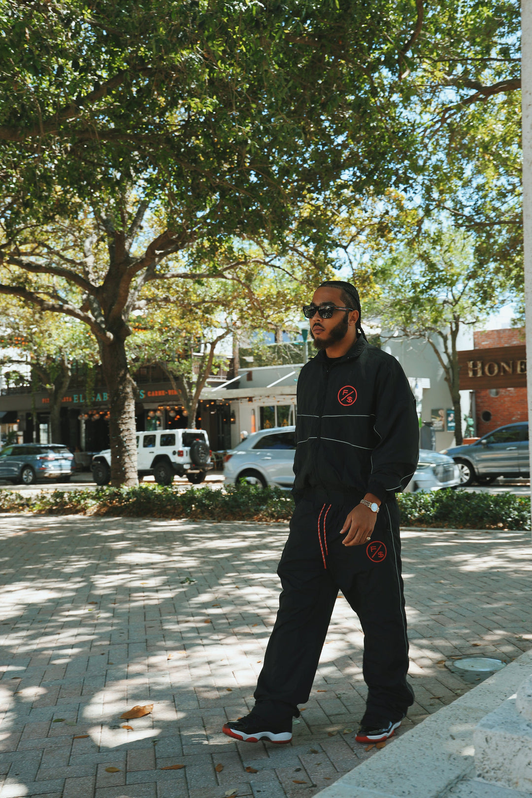 MOTION Nylon Pants, Black and Red