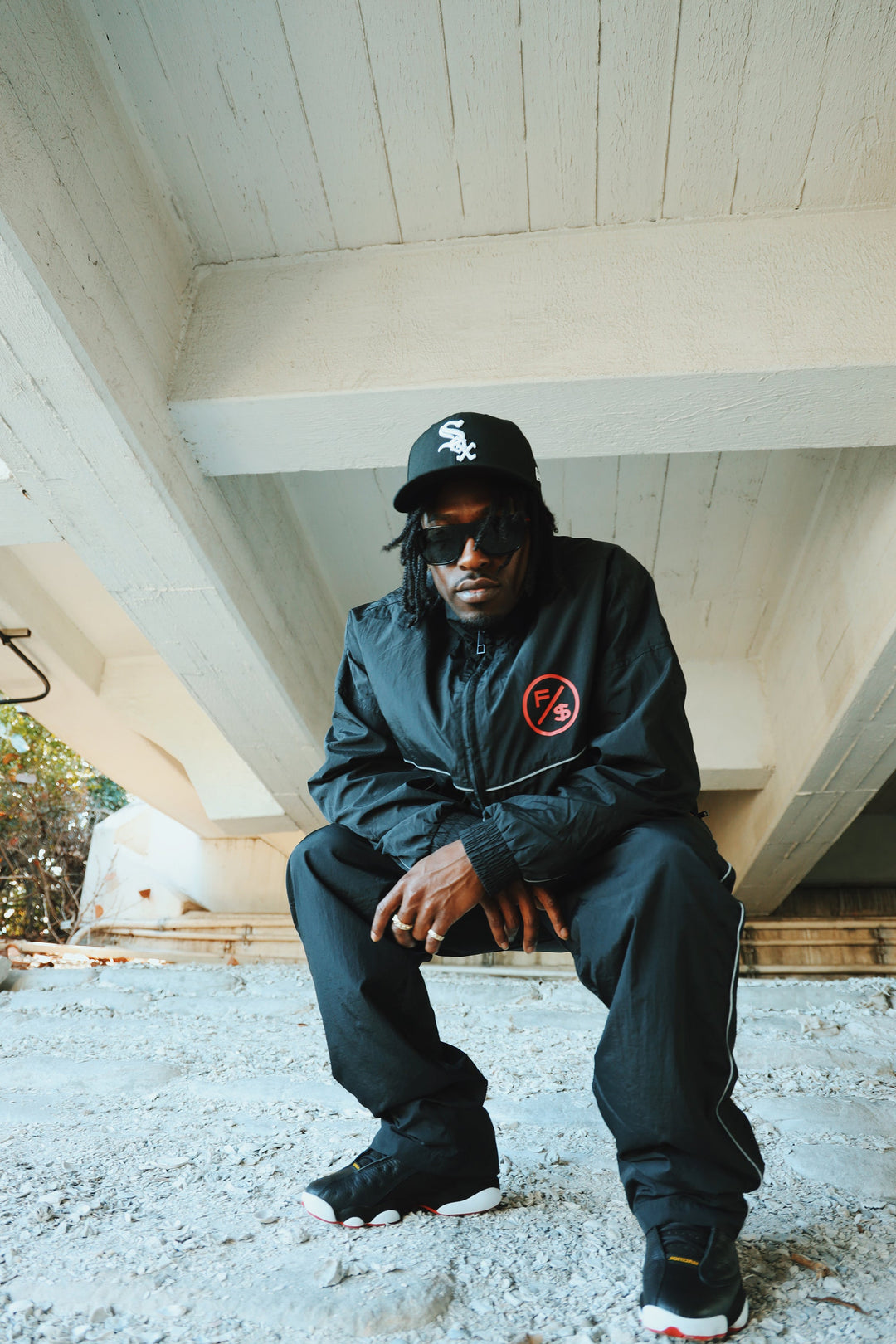 MOTION Nylon Pants, Black and Red