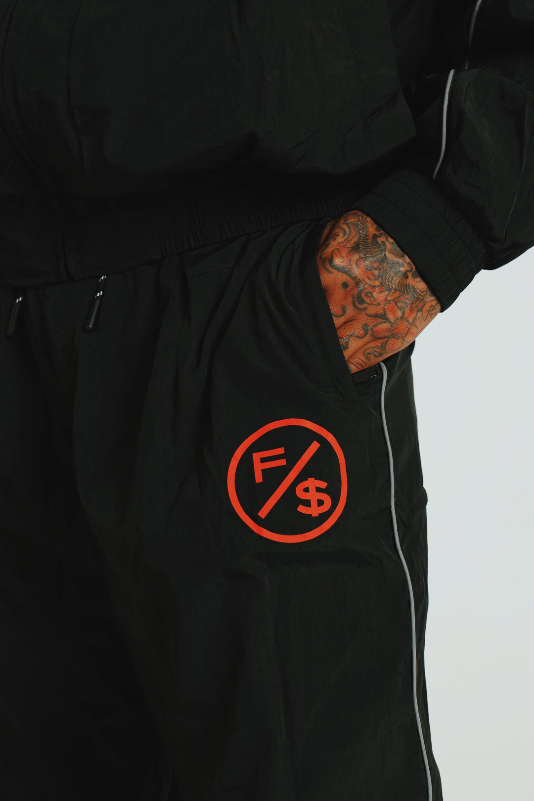 MOTION Nylon Pants, Black and Red