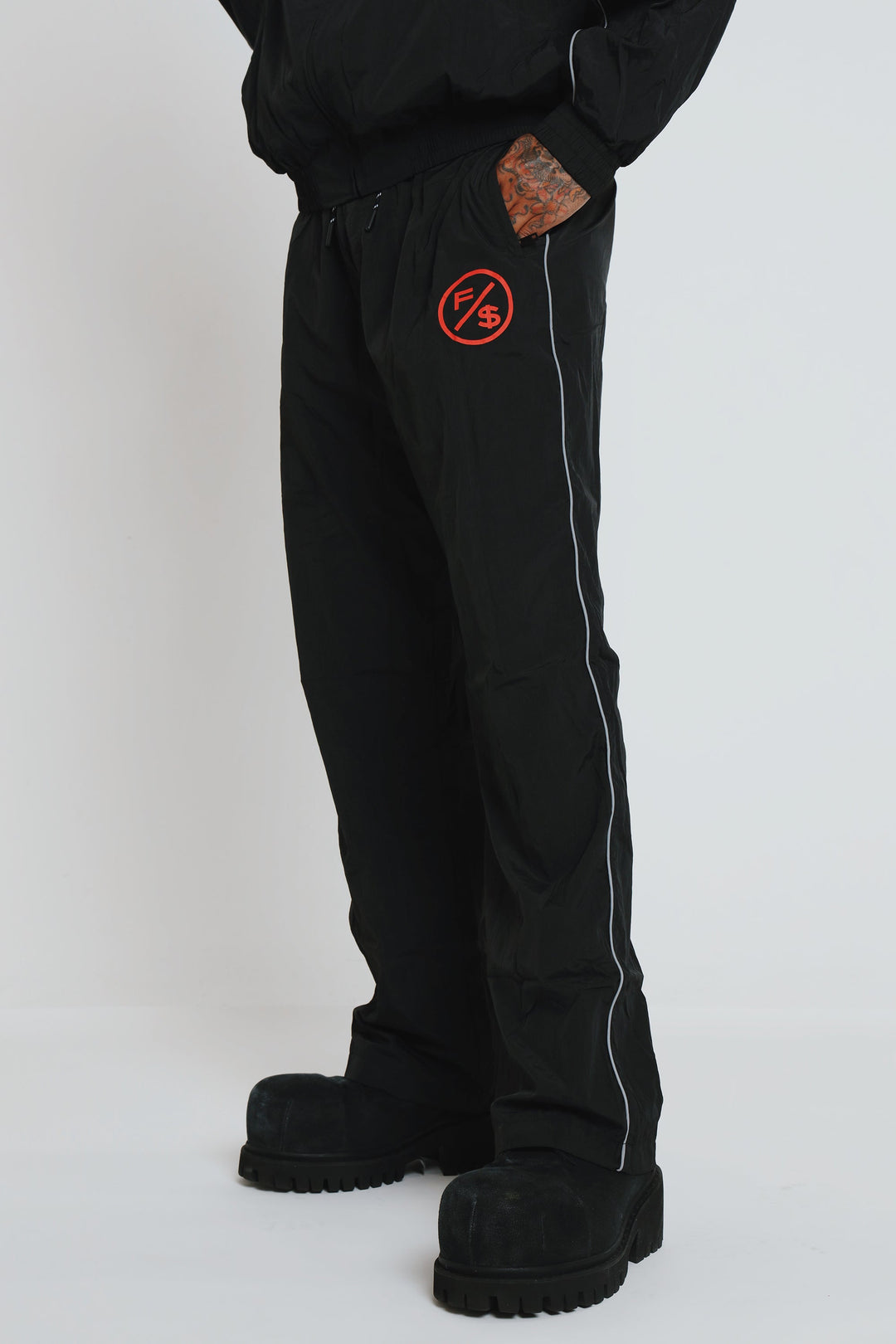 MOTION Nylon Pants, Black and Red