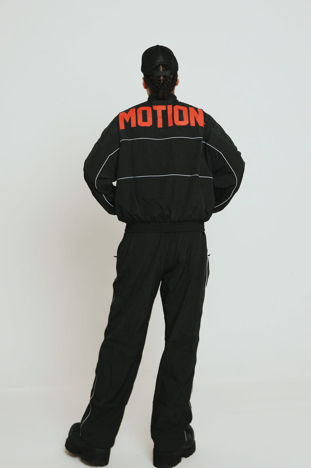 MOTION Nylon Pants, Black and Red