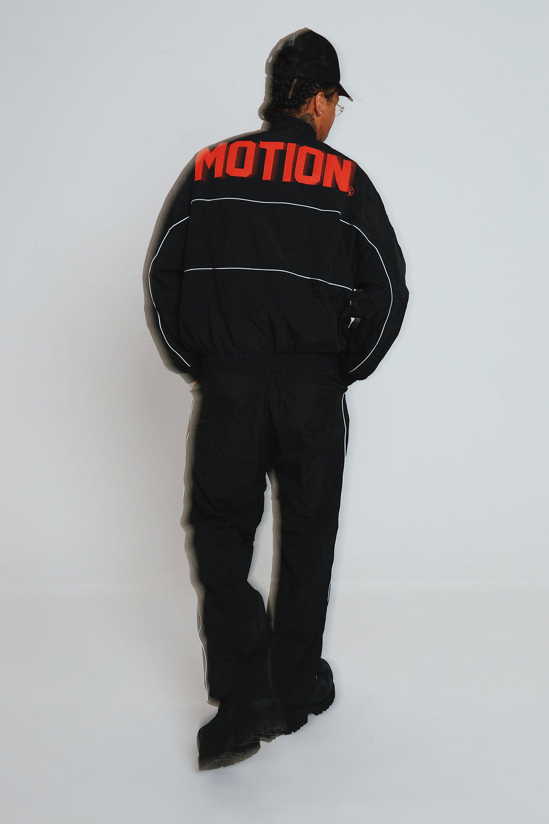 MOTION Nylon Pants, Black and Red