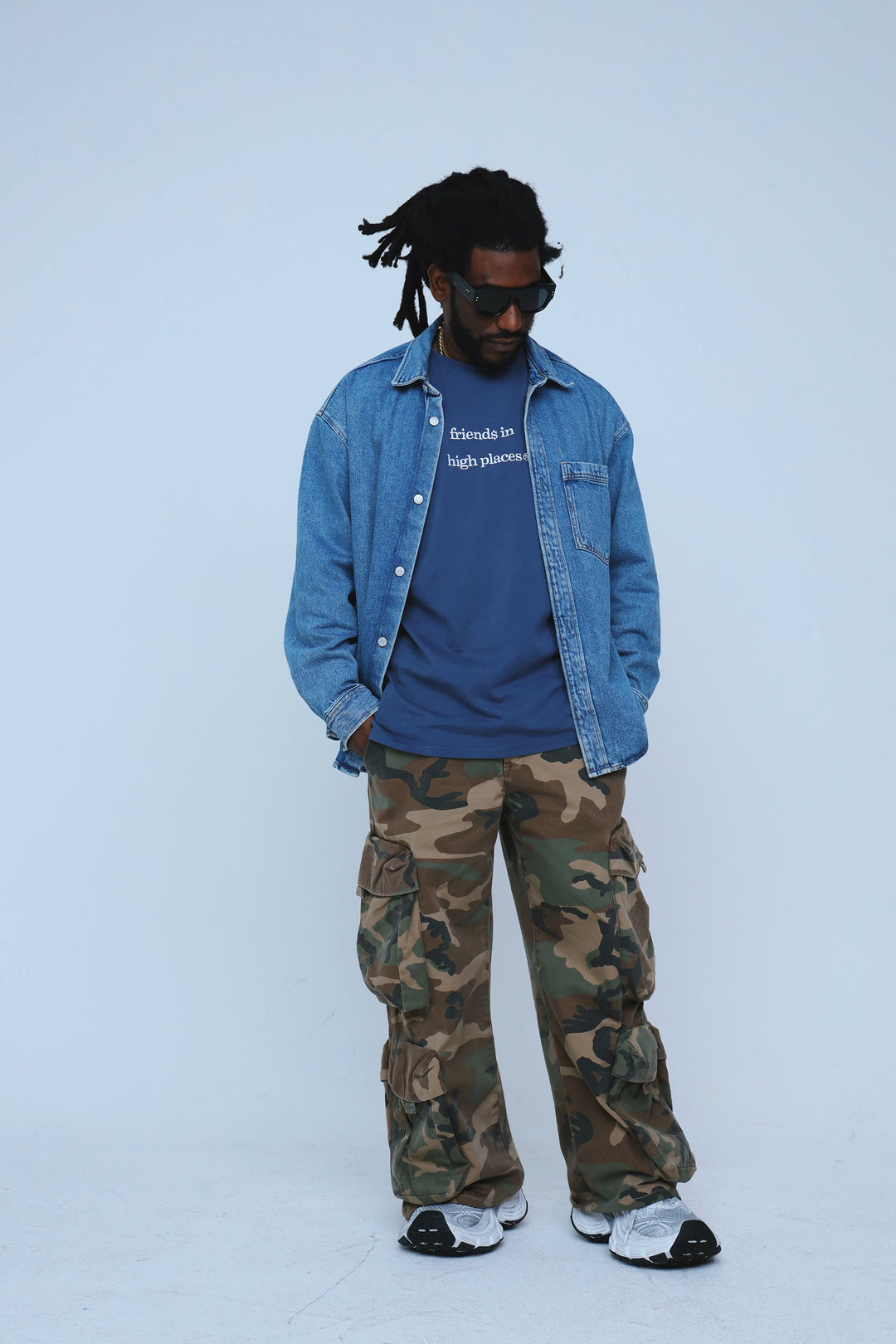 Friends In High Places (Navy - Oversize Shirt)