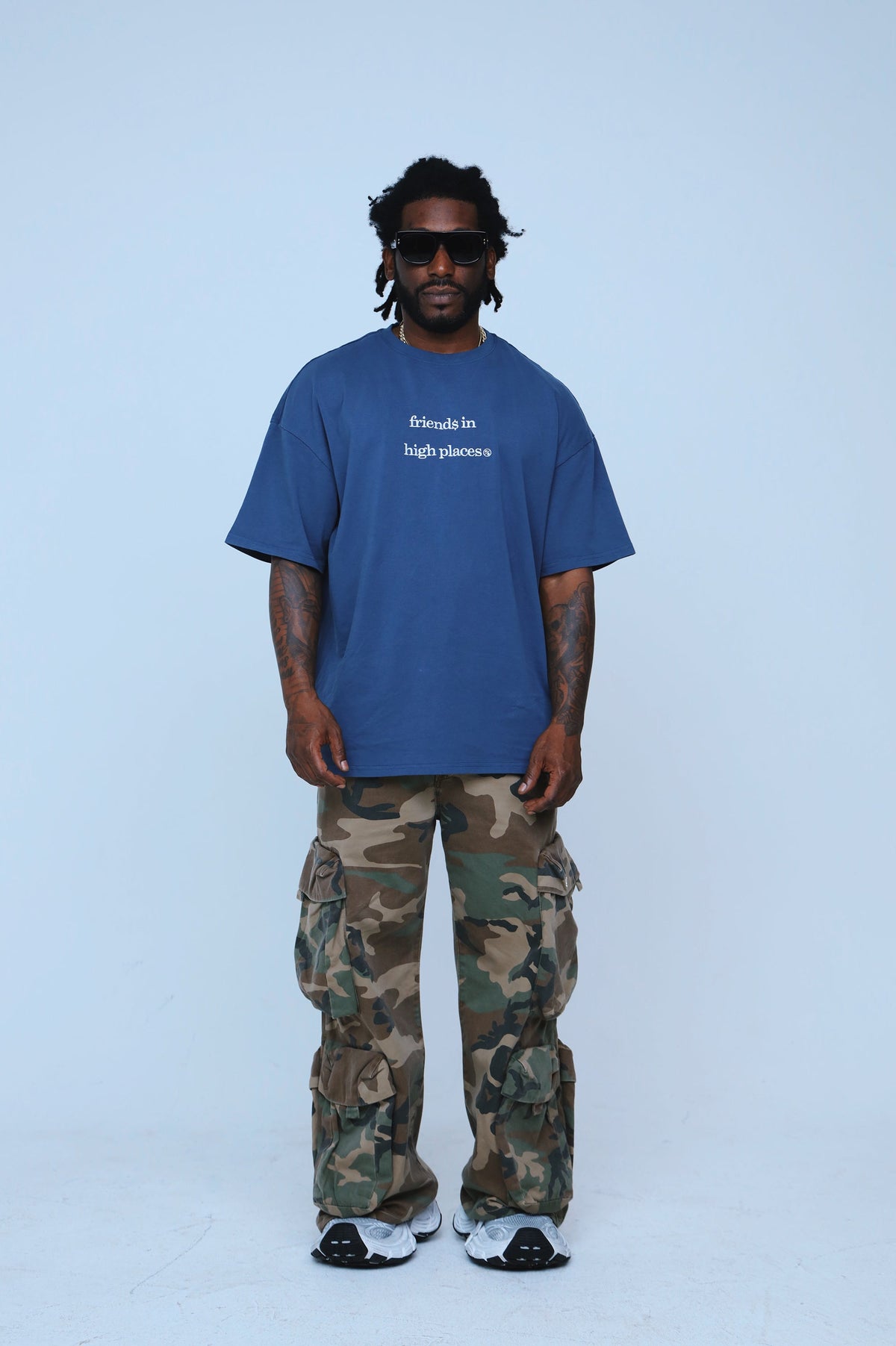 Friends In High Places (Navy - Oversize Shirt)