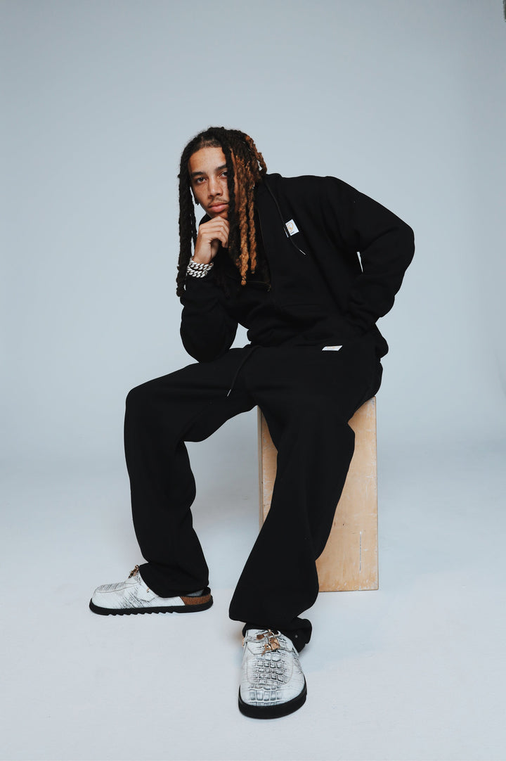 F/$ Patchwork Zip-up Hoodie (Black)