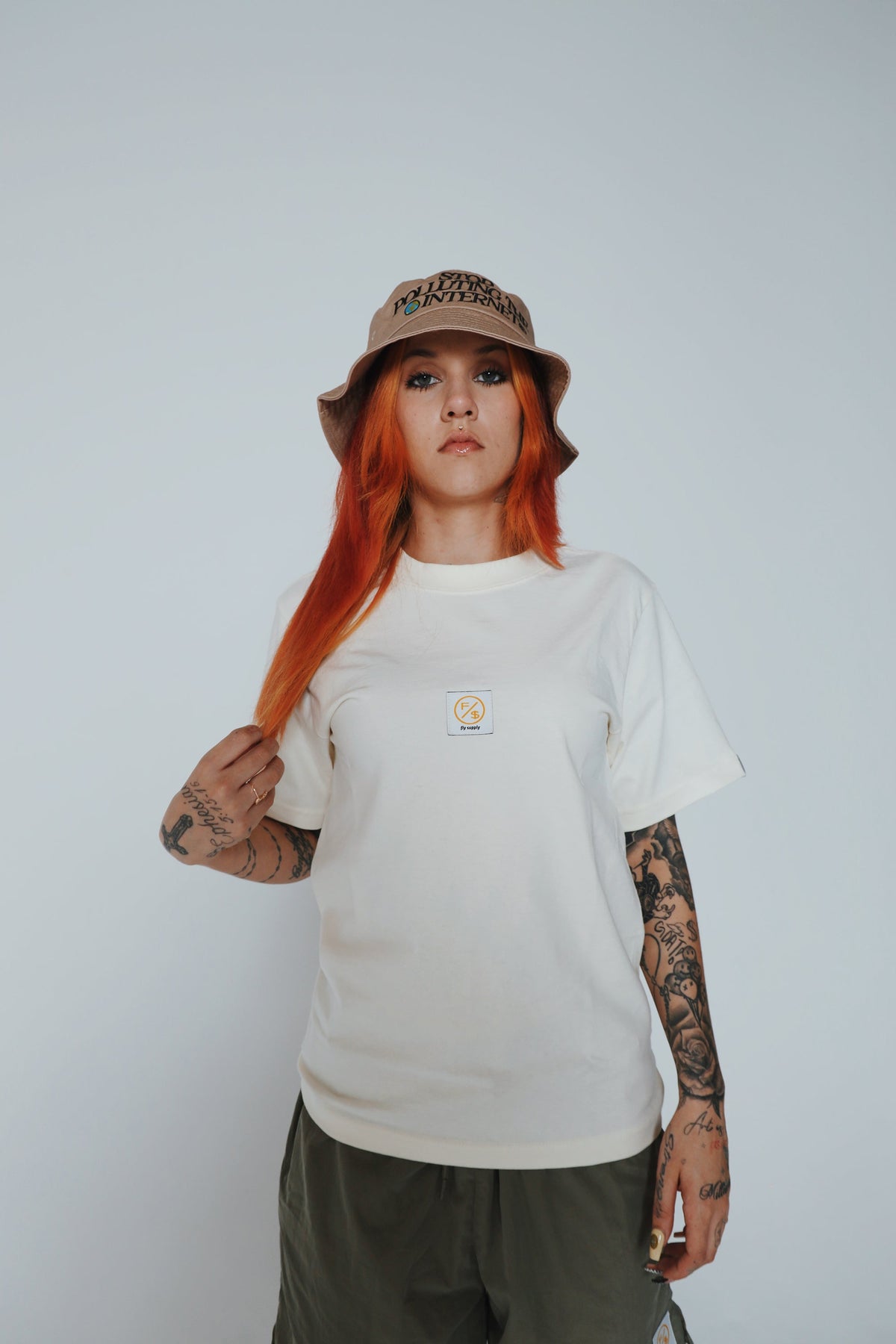 Patch Work Tee (Off White - Oversize)