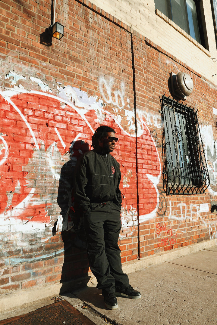 MOTION Nylon Pants, Black and Red