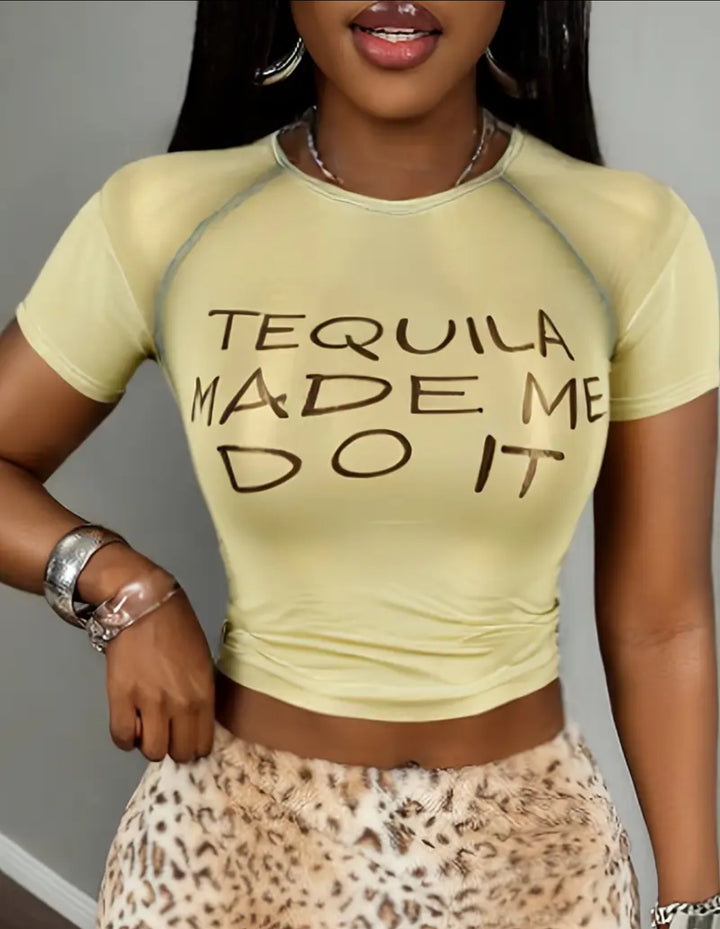 Tequila Mesh Crop Top