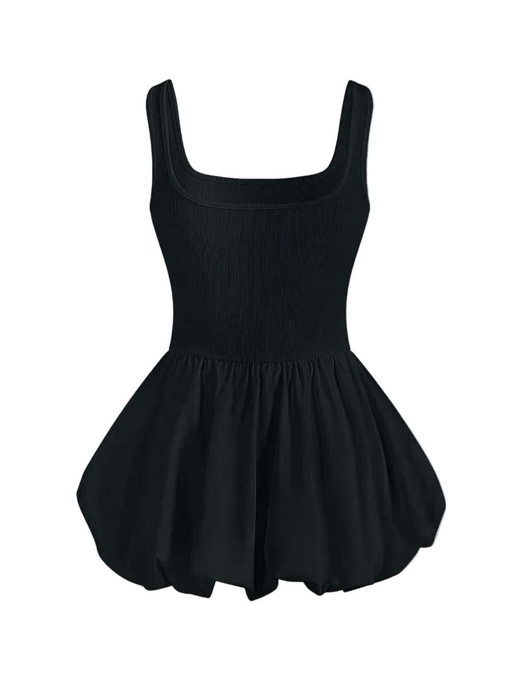 Pep Talk Black Bubble Hem Dress