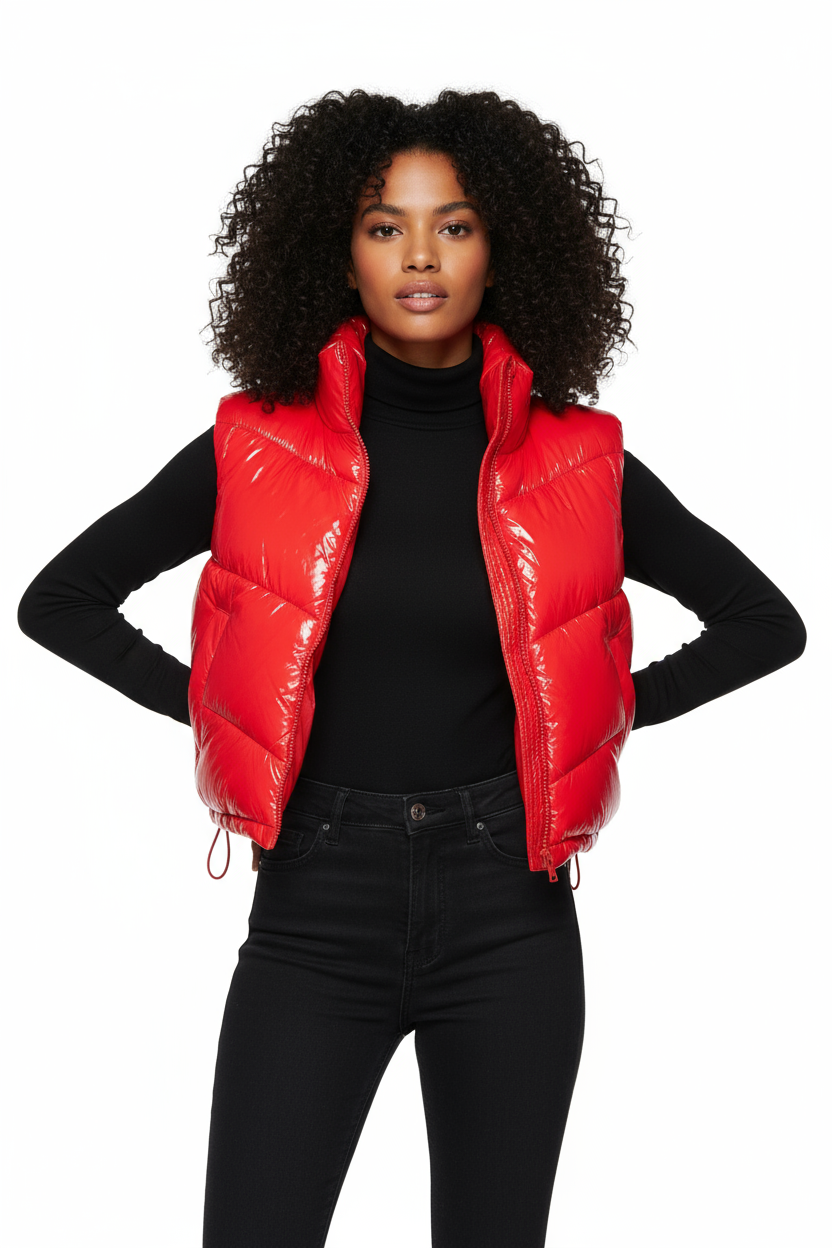 Shiny Bubble Vest, Red