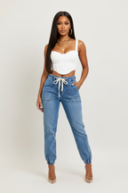 High Waist Denim Jogger