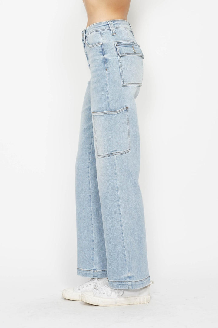 High Waist Straight Cargo Jeans