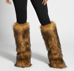 Tall Light Brown Faux Fur Fluffy Snow Boots