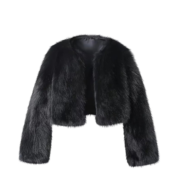 Fluffy Faux Fur Jacket, Size Large