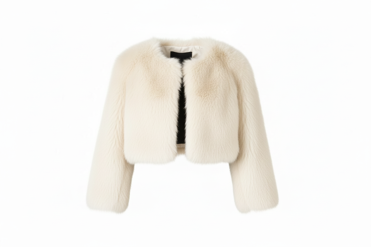Fluffy Faux Fur Jacket, Size Large
