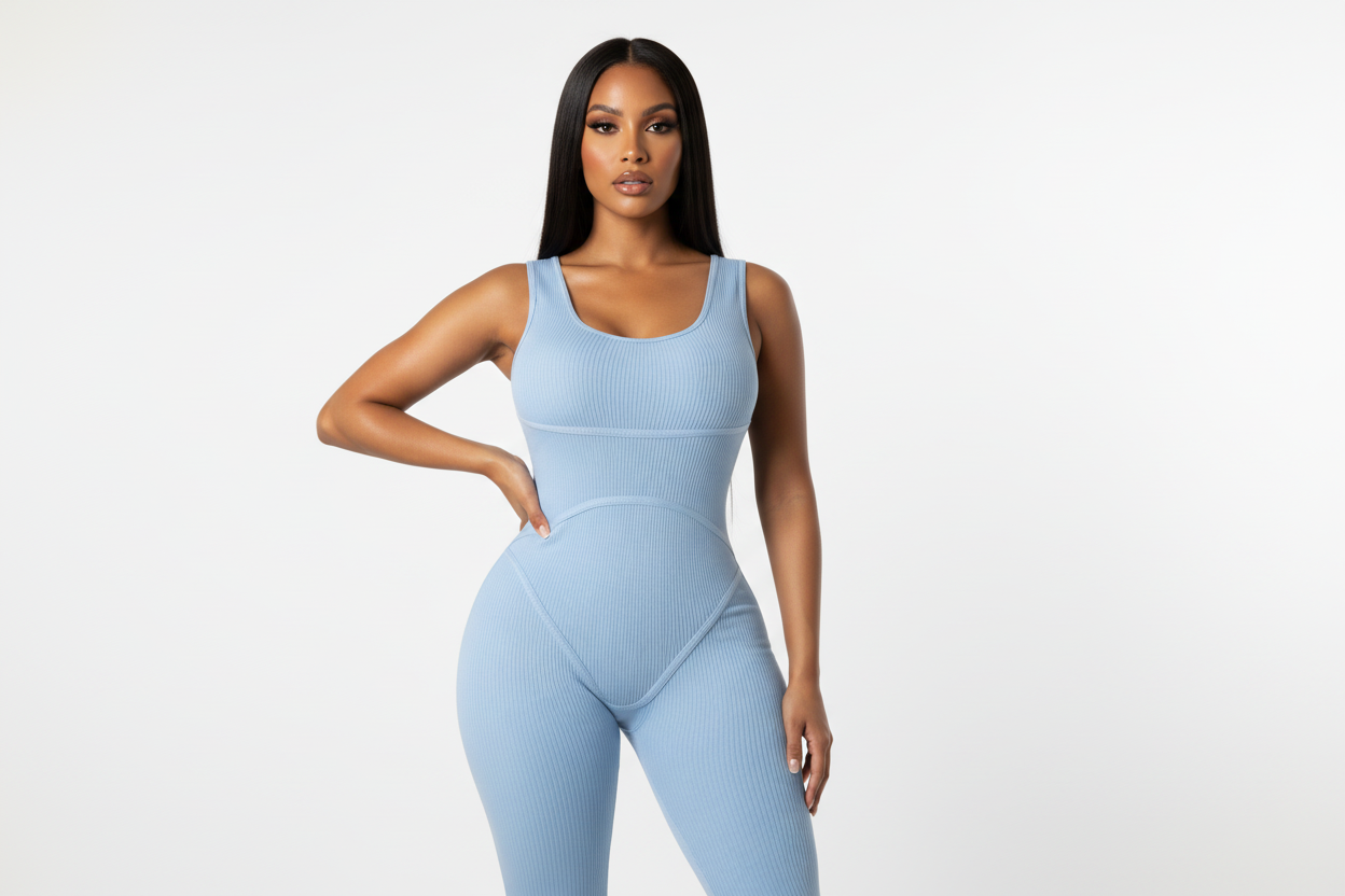 Knit Ribbed Bodycon Jumpsuit