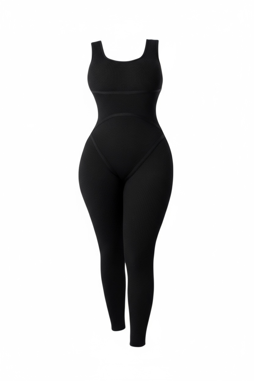 Knit Ribbed Bodycon Jumpsuit