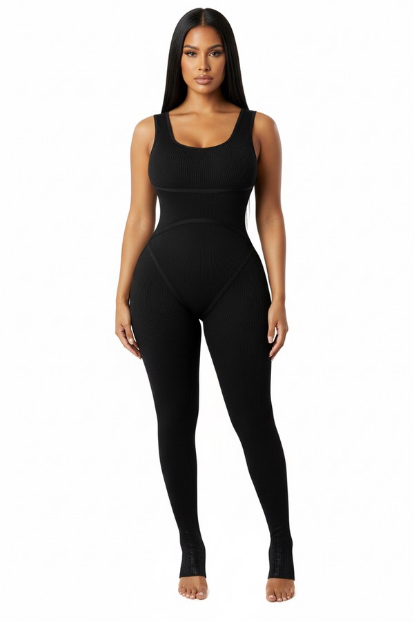 Knit Ribbed Bodycon Jumpsuit