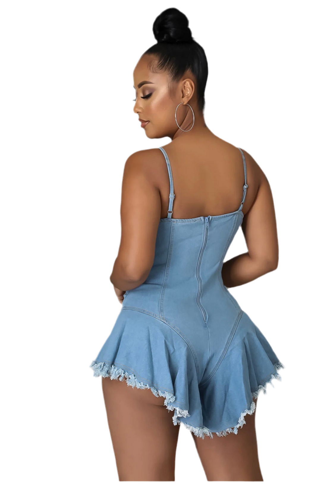 Denim Destroyed Romper