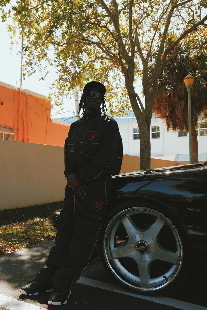 MOTION Nylon Pants, Black and Red