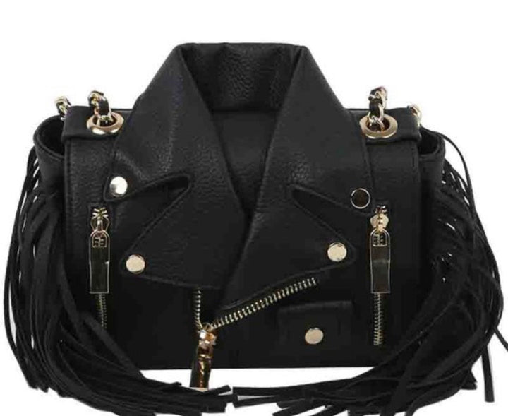 Abstract Moto Jacket Bag