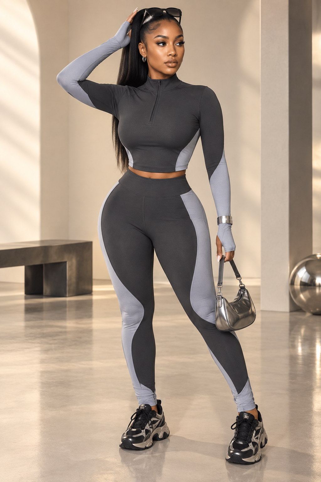 Locked In Charcoal Colorblock Active Set